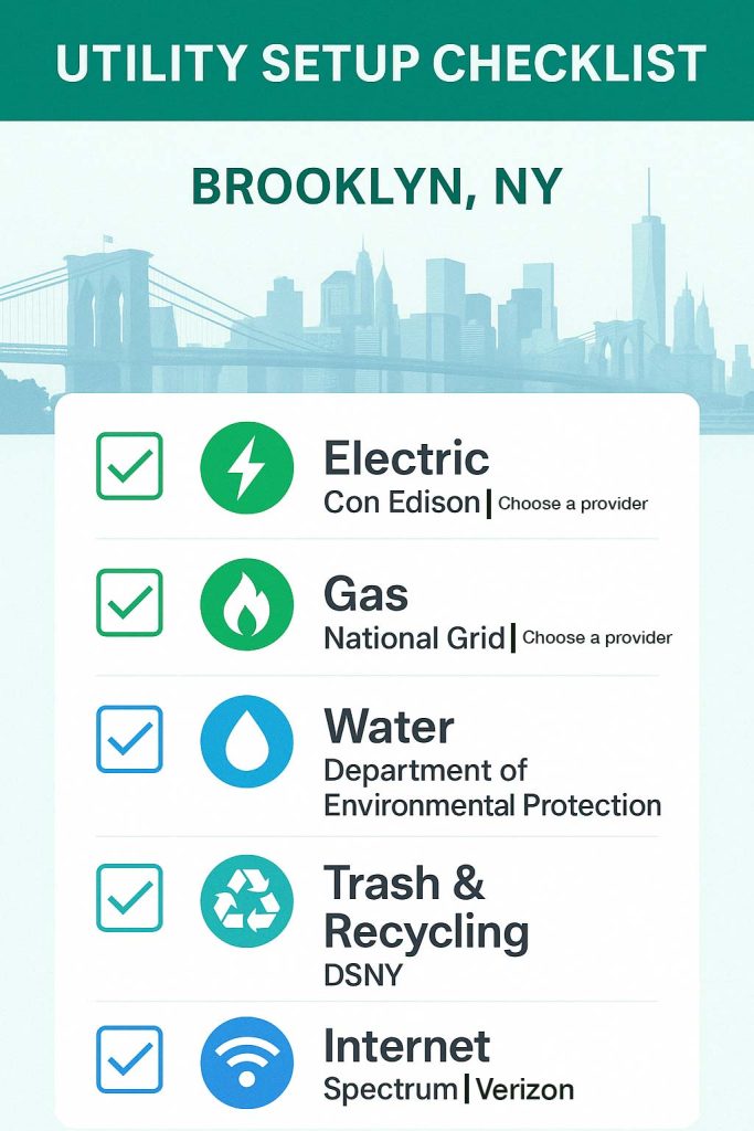 Brooklyn utility set up checklist