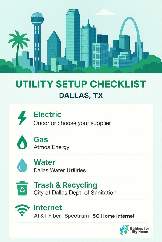 Dallas utility setup checklist