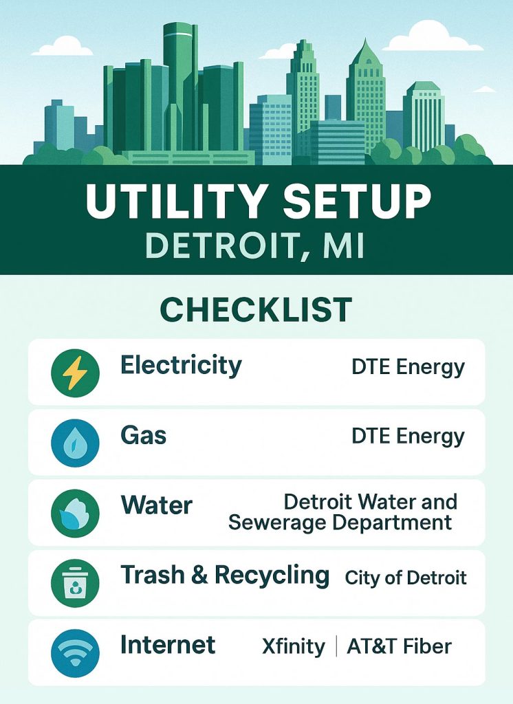 Utility Checklist for Movers in Detroit