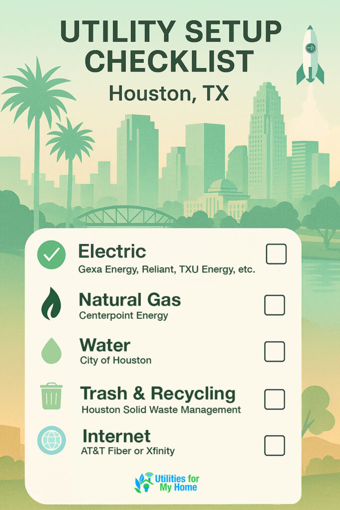Utility Setup Checklist for Movers in Houston, TX