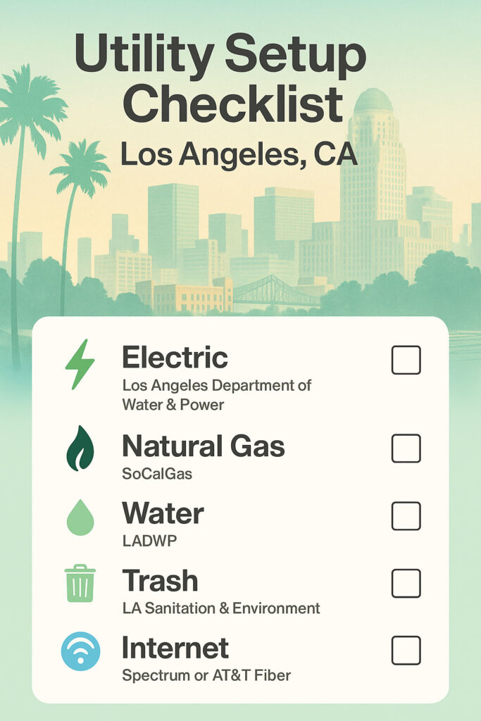 Utility Setup Checklist for Moving in Los Angeles