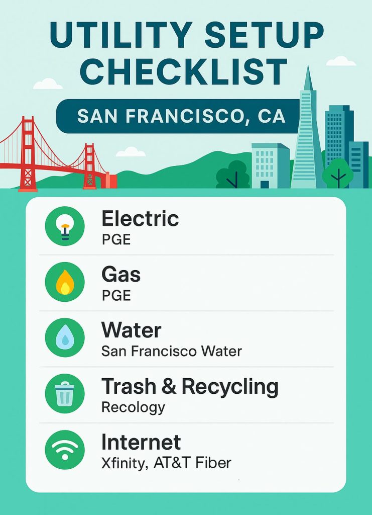 San Francisco Utility Guide for Movers