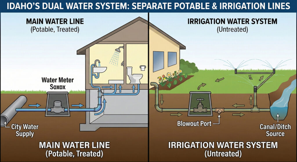 Idaho's dual water system: separate potable and irrigation lines