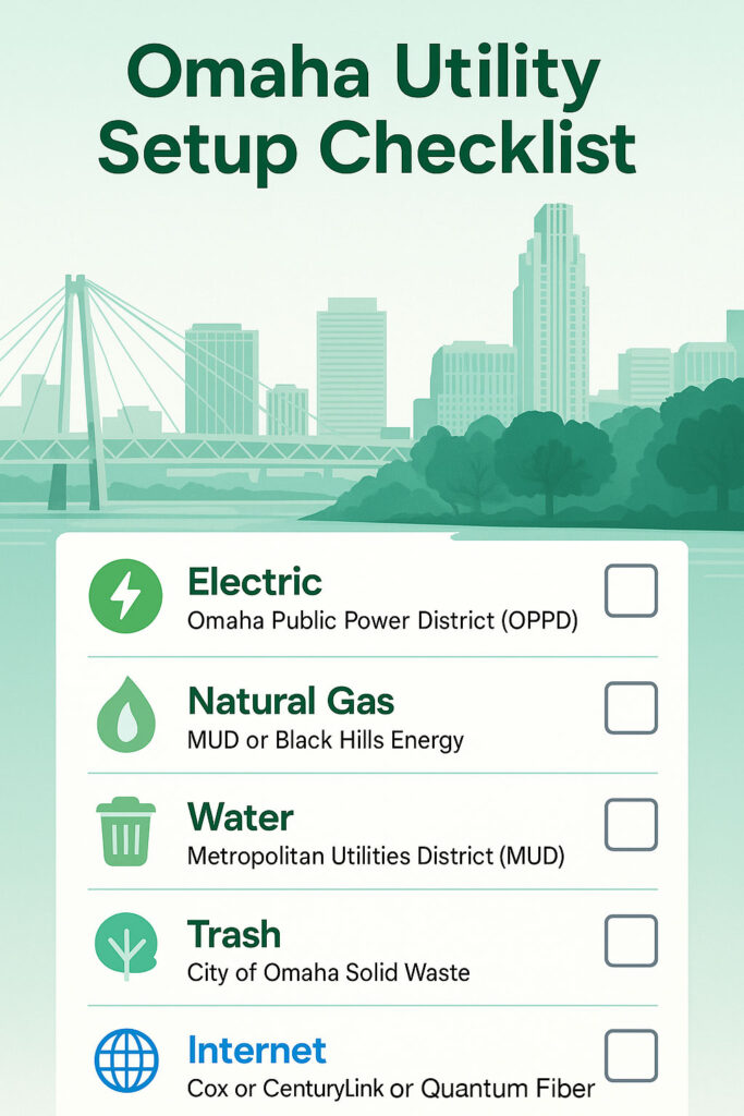 Omaha Moving Utility Checklist