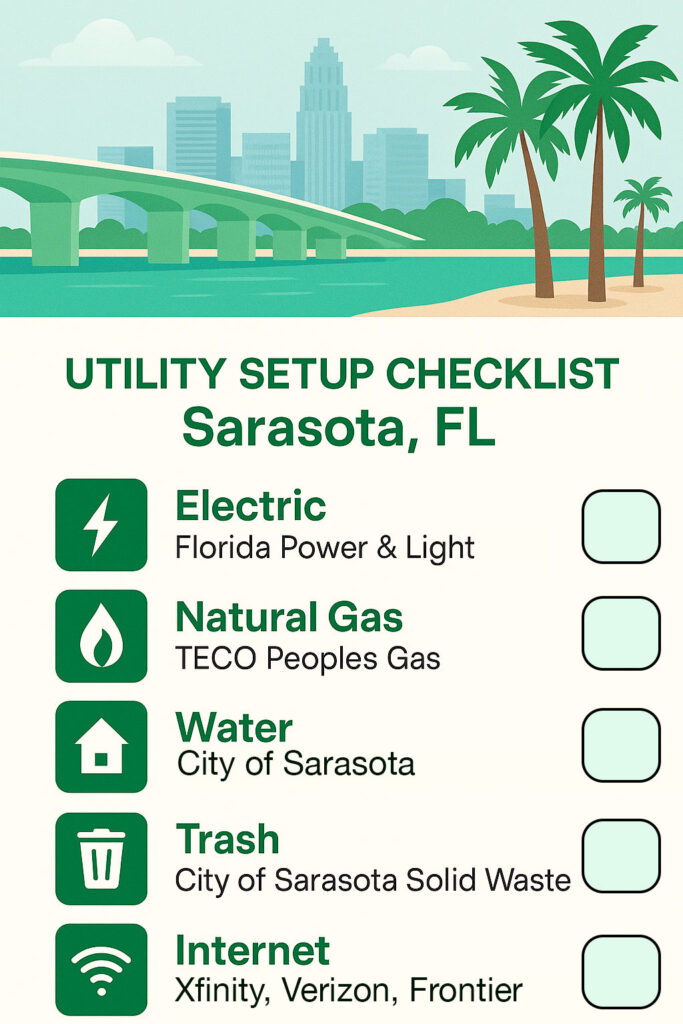 Sarasota Utility Checklist for Movers