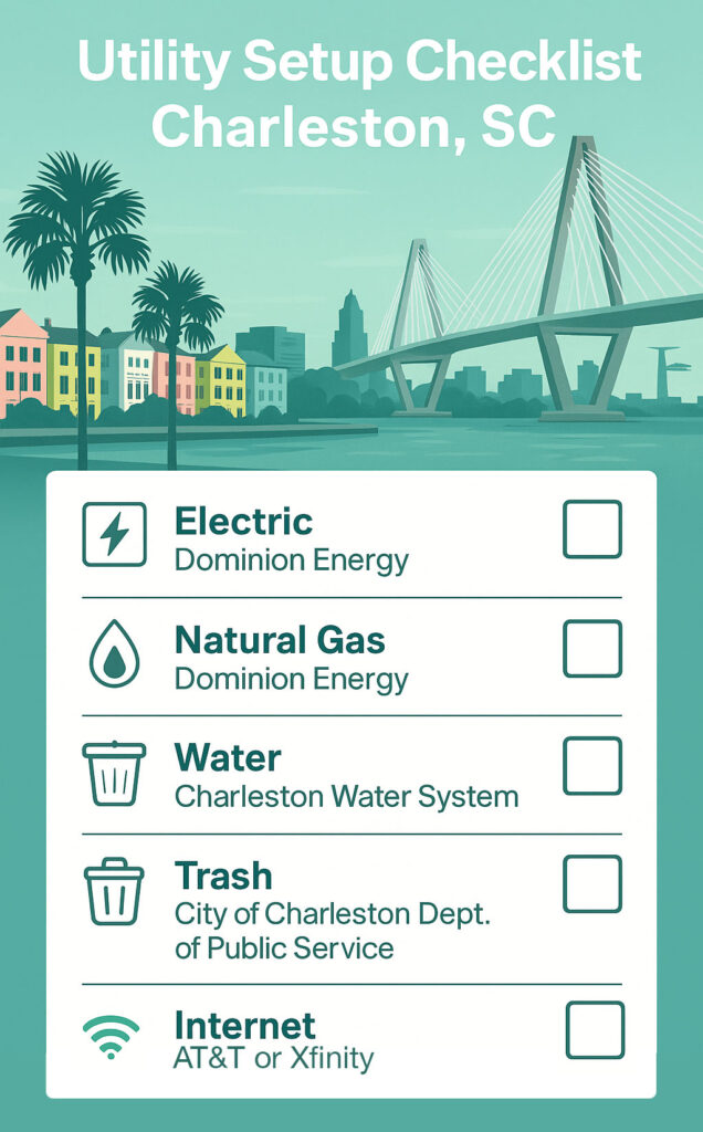 Utility Checklist for Moving in Charleston, SC