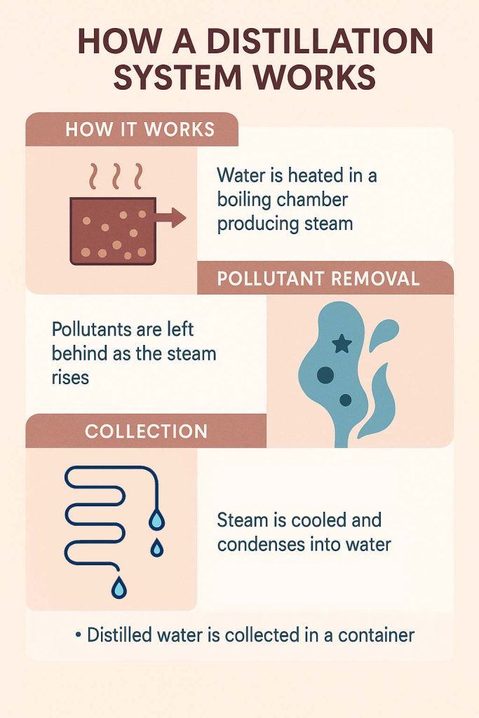 How a water distillation system works