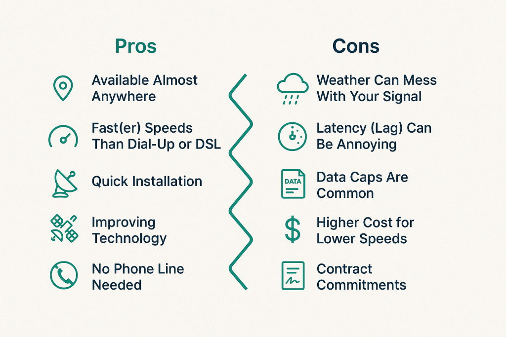 Pros and cons of satellite internet