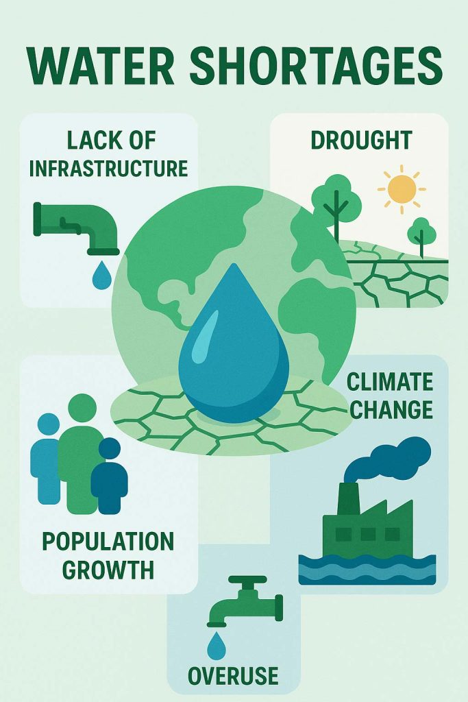 Sources of water shortages