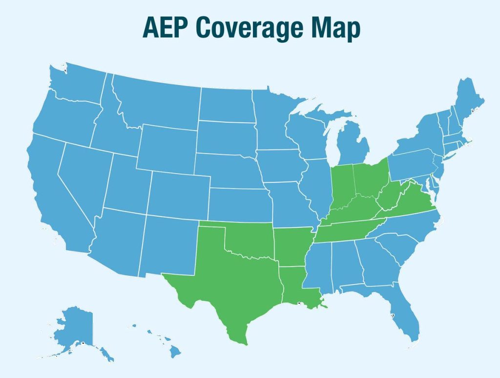 AEP Coverage Map