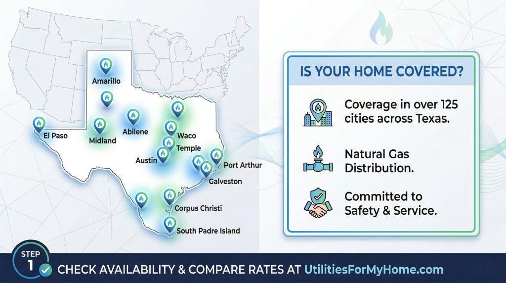 Map of Texas Gas Service Coverage Areas