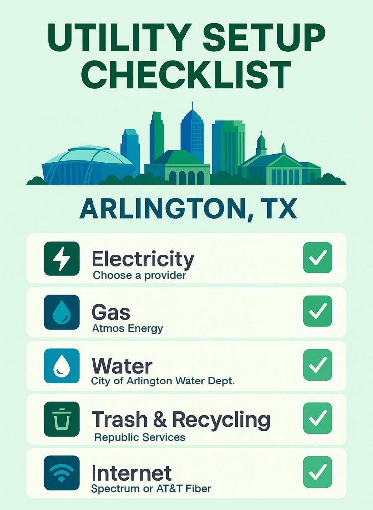 Utility Checklist for Movers in Arlington, TX