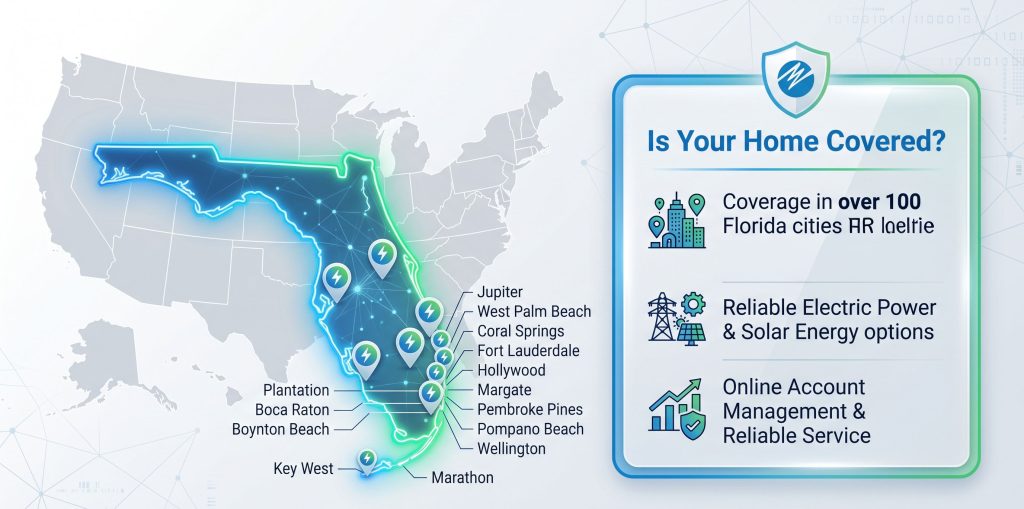 Map of FPL service area in Florida
