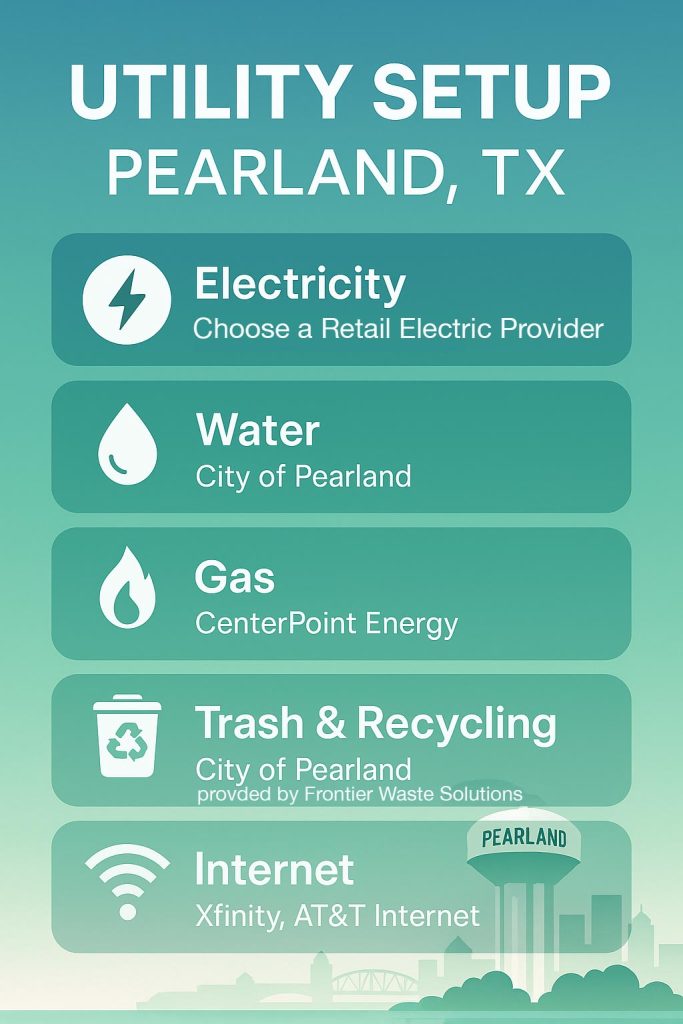 Pearland, TX Utility Setup Checklist