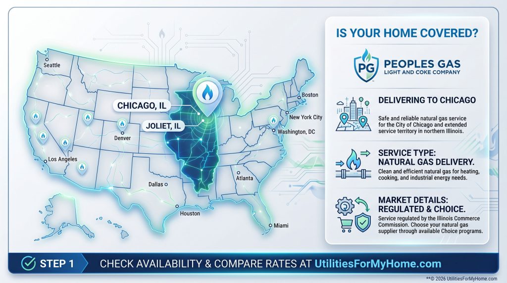 Map illustrating Peoples Gas' Service Area in the Chicago region
