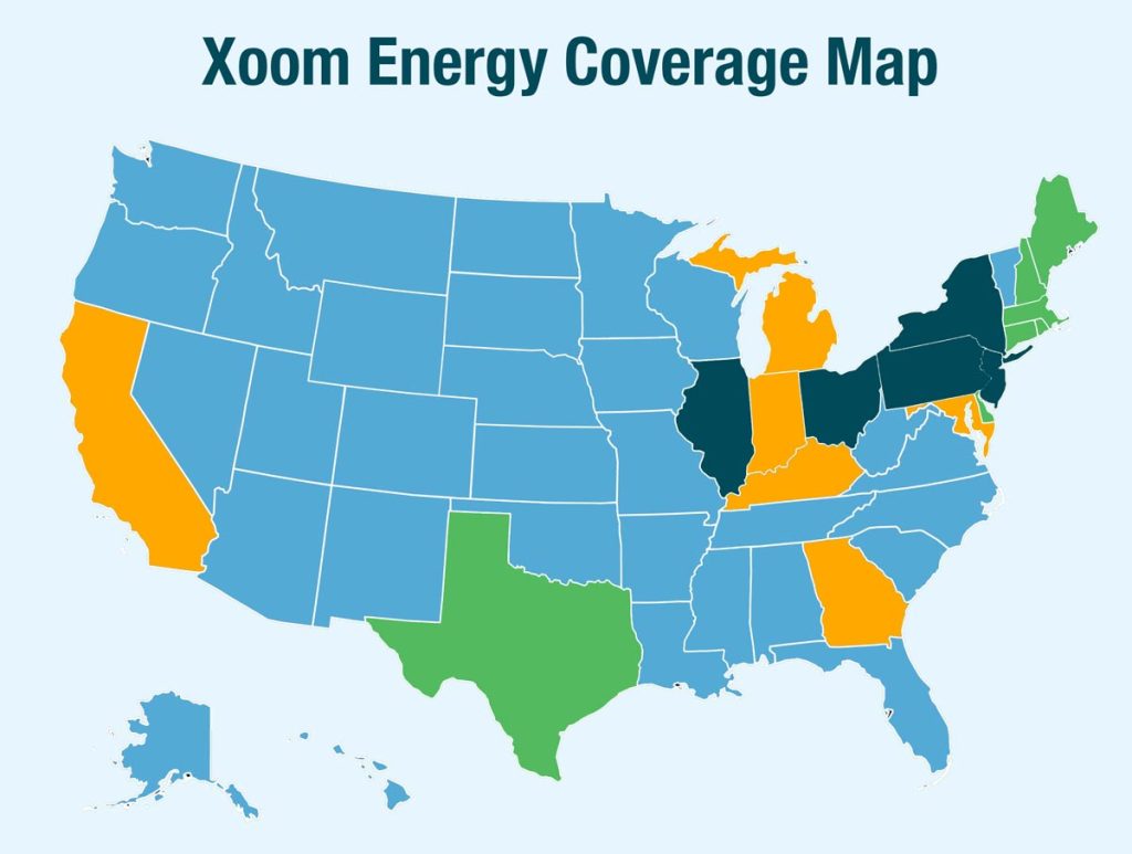 Xoom Energy Coverage Map