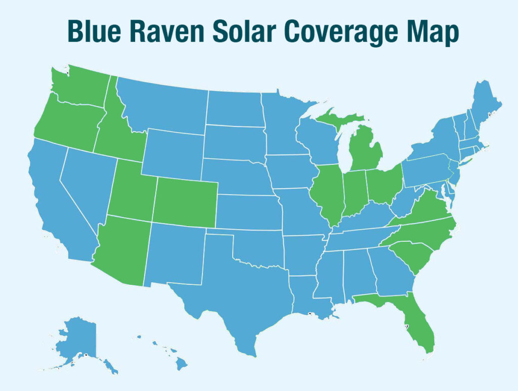 Blue Raven Solar Coverage Map