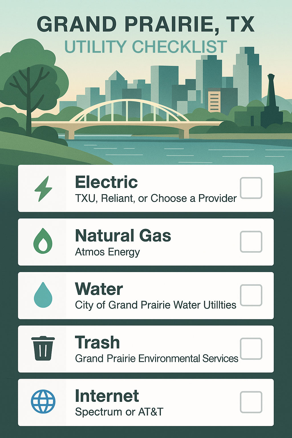 Grand Prairie, TX Utilities Guide. Set Up and Compare Electricity ...