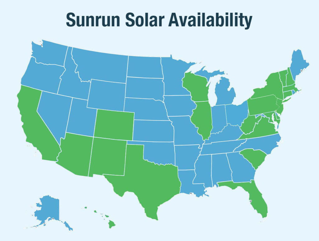 Sunrun Solar Coverage Map