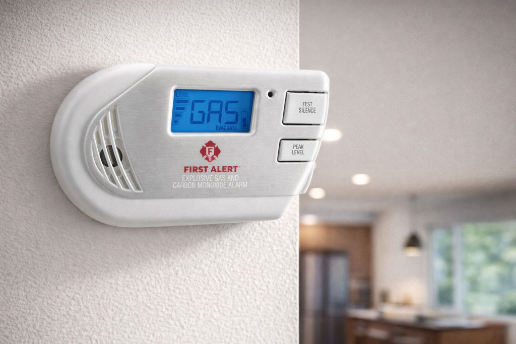 Installed First Alert GCO1CN natural gas detector
