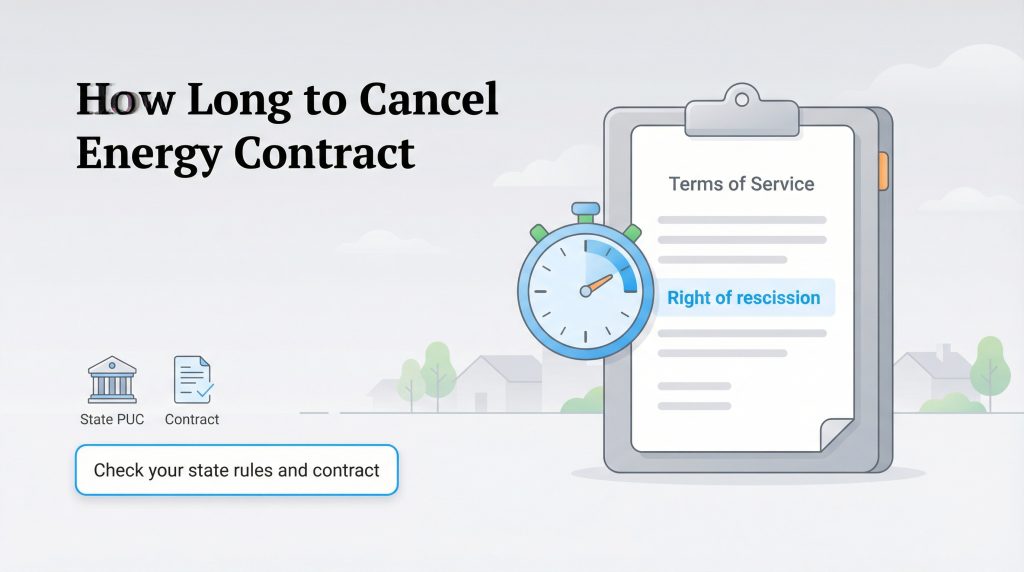 Graphic showing a stopwatch and a contract highlighting the "Right of rescission" cancellation period.