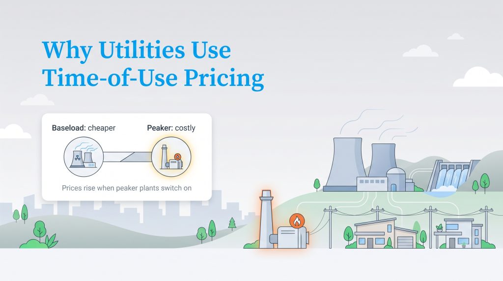 Illustration: Electricity prices rise when costly peaker plants are activated to meet high demand.
