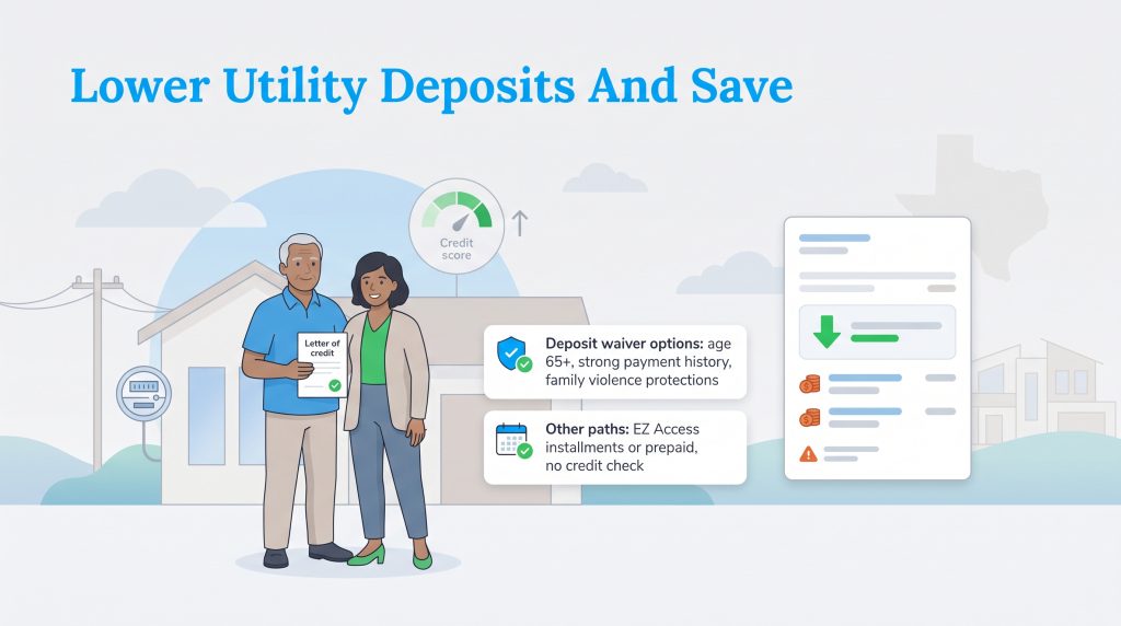 An illustration of ways to waive or lower utility deposits.