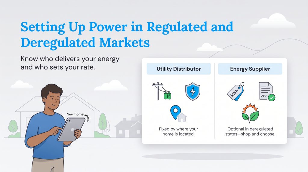 A comparison of utility distributors and energy suppliers for home power setup