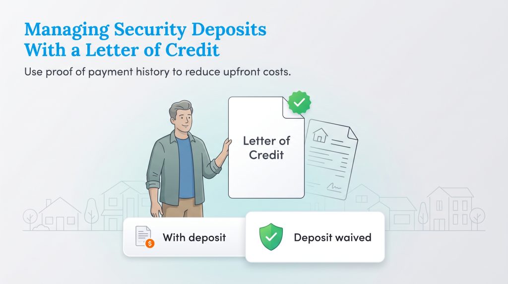 A man presenting a Letter of Credit to successfully waive a utility security deposit