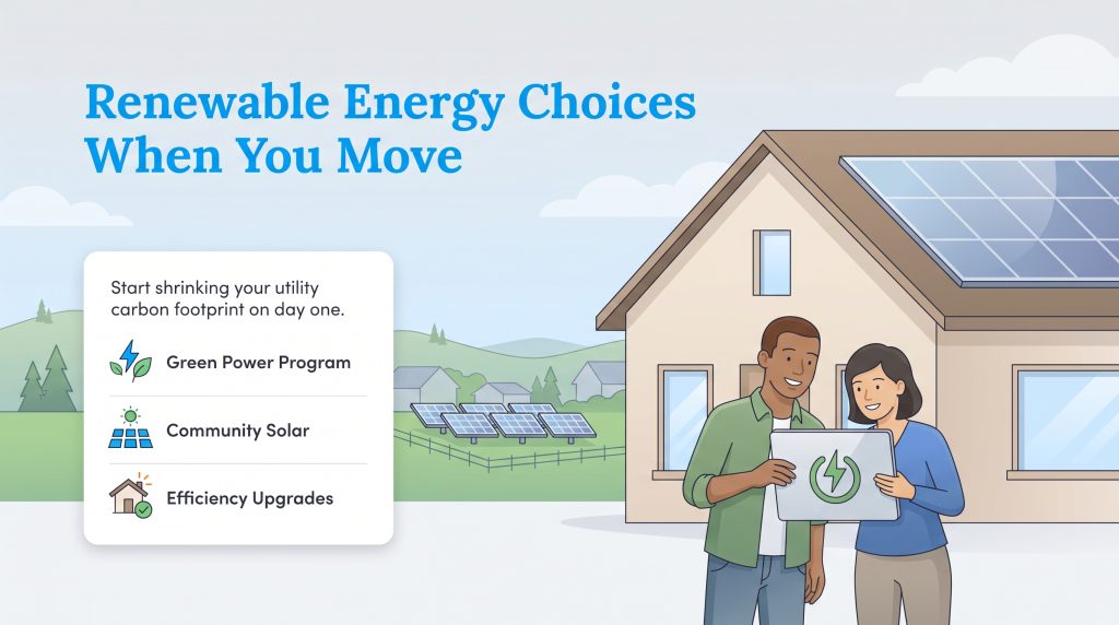 Couple outside a solar-powered home viewing eco-friendly energy options on a tablet