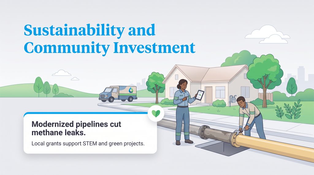 Utility workers replacing neighborhood pipelines to prevent methane leaks