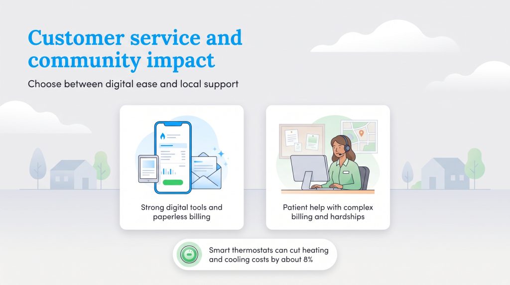 Comparison of digital billing tools and personalized customer support services