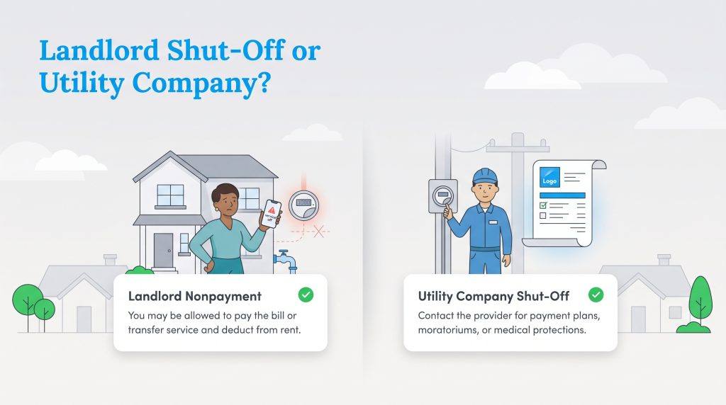 Comparison of landlord utility nonpayment versus direct utility company shut-off scenarios