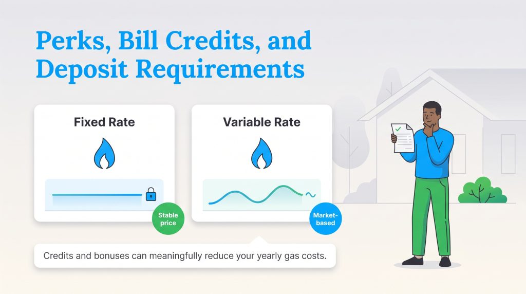 Comparison of stable fixed rate and market-based variable rate plans for natural gas