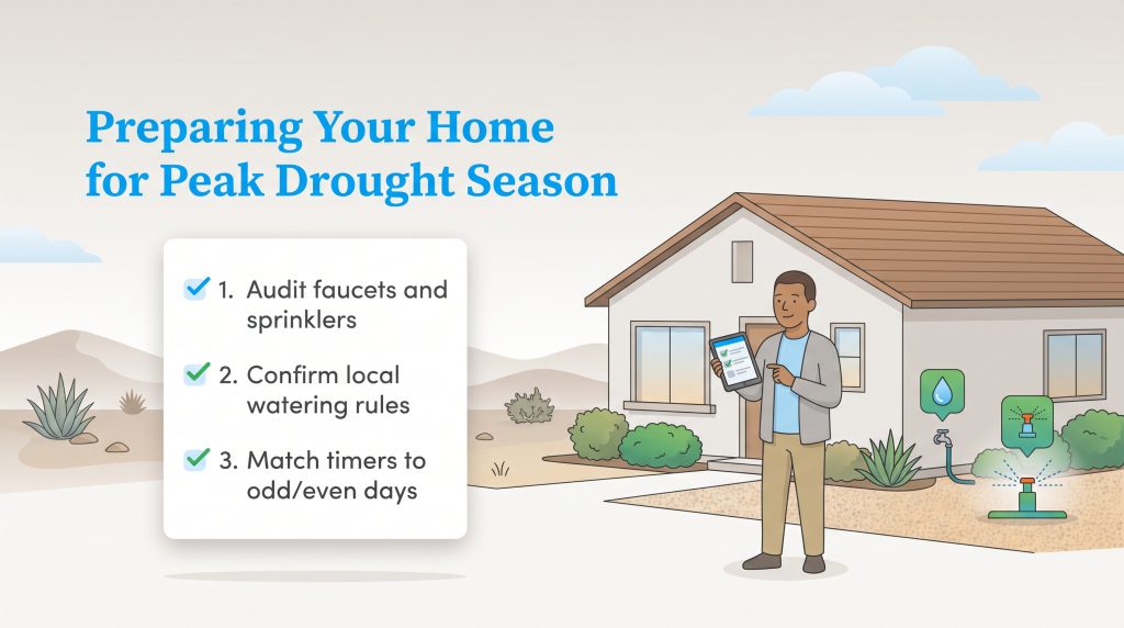 An illustrated checklist for preparing your home for peak drought season