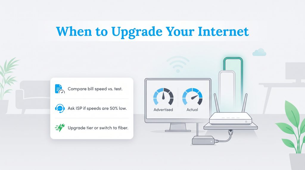 Steps to determine when to upgrade your home internet service.