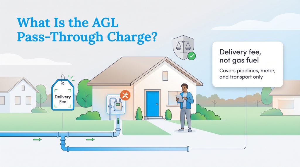 Illustration explaining that the AGL pass-through charge covers physical pipeline delivery